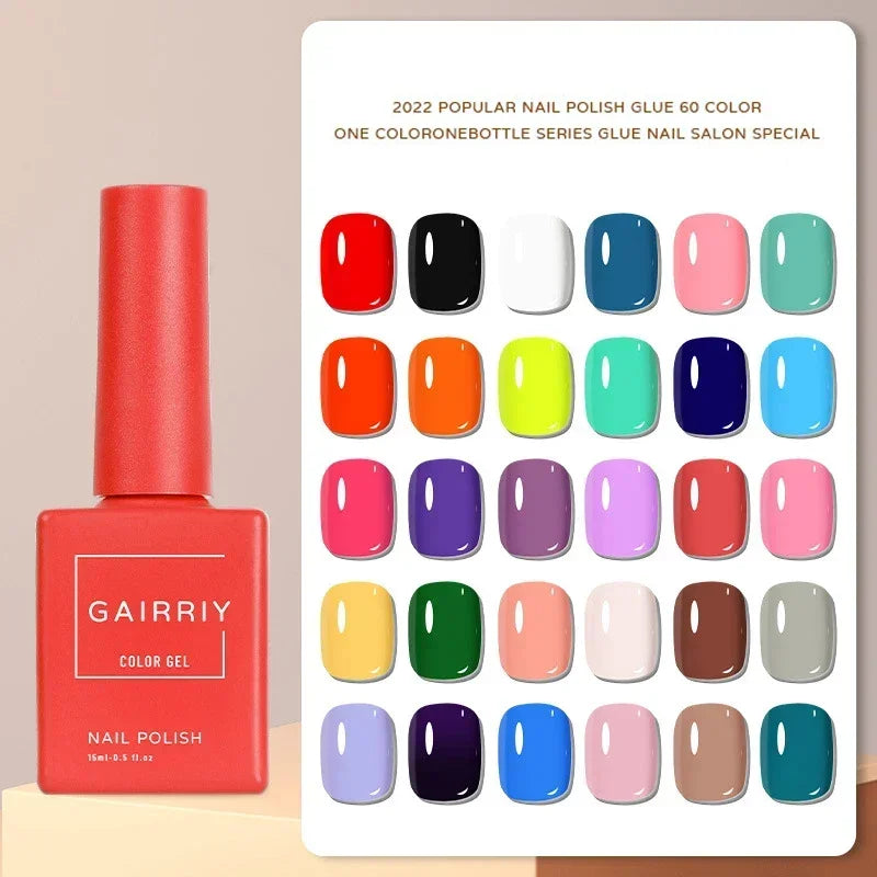 Vernis Semi-Permanent Gel UV/LED – 15 ml, Plus de 60 Couleurs