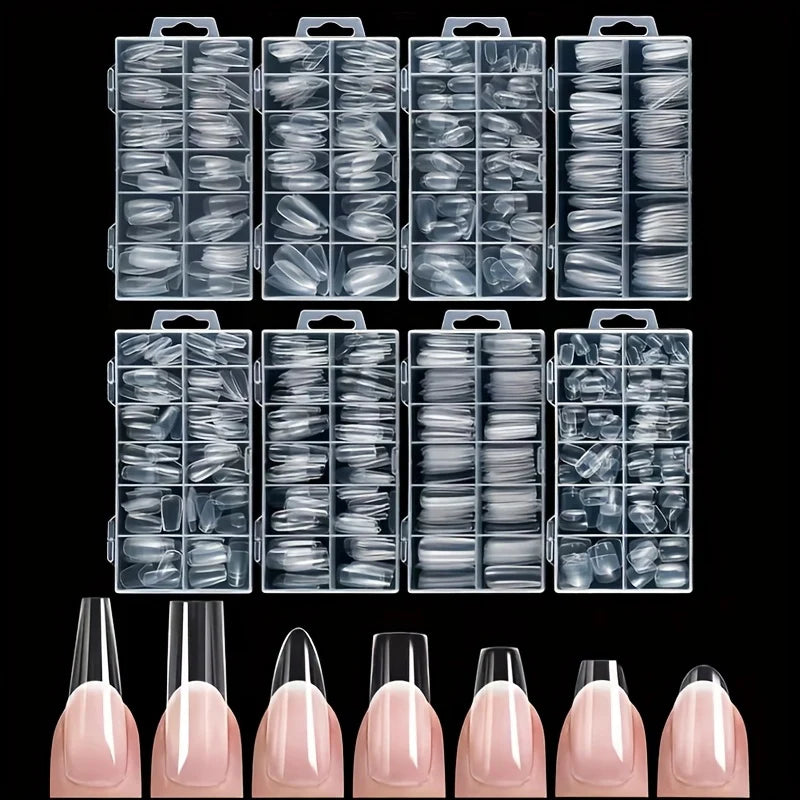 Faux Ongles à Coller – 120 Pièces, 7 Tailles