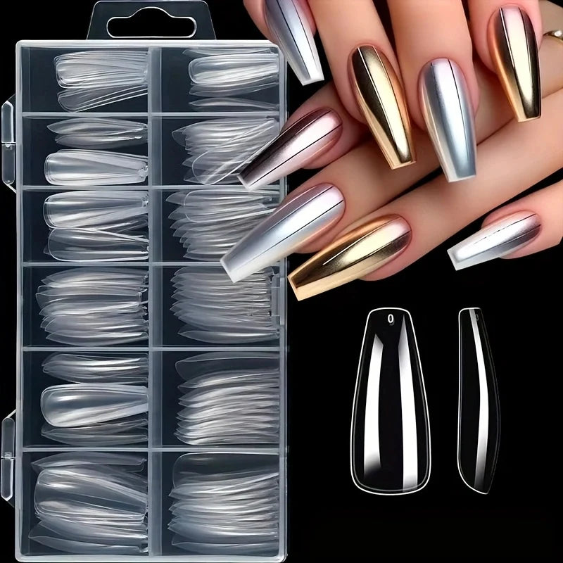 Faux Ongles à Coller – 120 Pièces, 7 Tailles