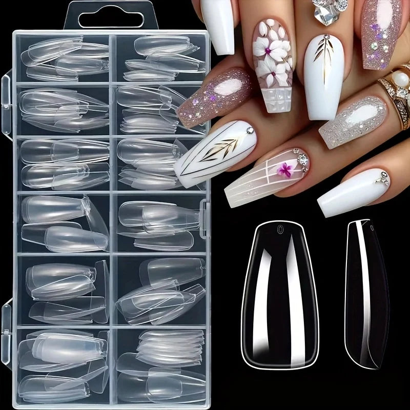 Faux Ongles à Coller – 120 Pièces, 7 Tailles