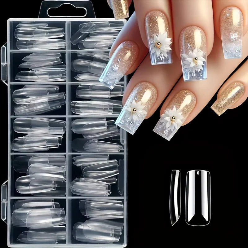 Faux Ongles à Coller – 120 Pièces, 7 Tailles
