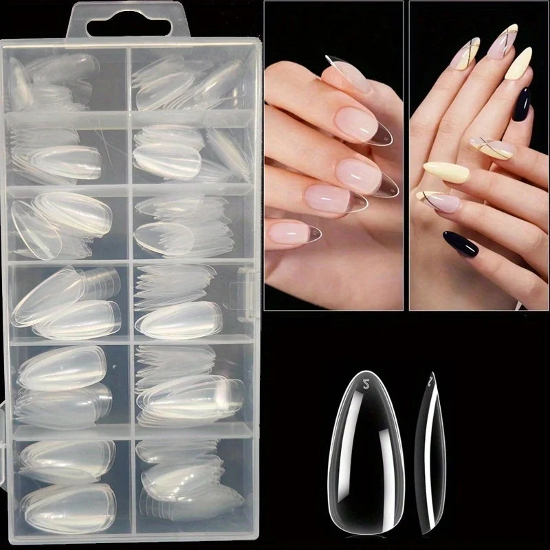 Faux Ongles à Coller – 120 Pièces, 7 Tailles