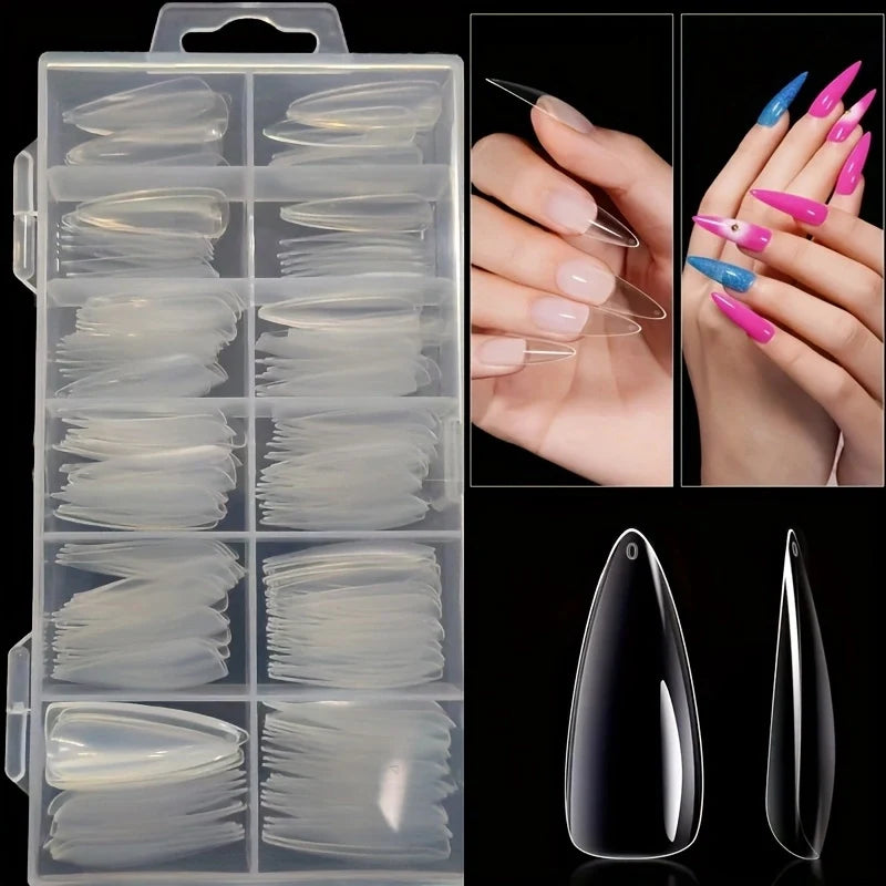 Faux Ongles à Coller – 120 Pièces, 7 Tailles