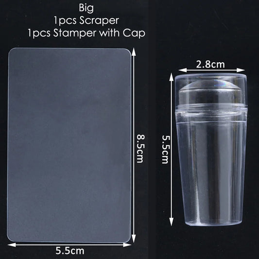 Kit d’Estampage pour Ongles – Silicone Transparent (2 Variantes)