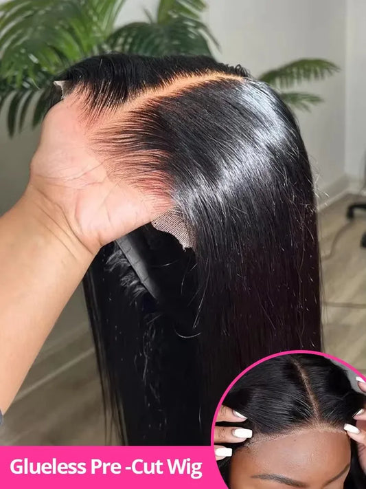 Perruque naturelle lisse sans colle