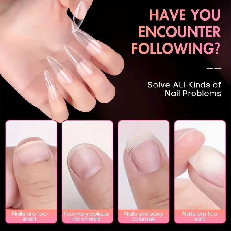 Faux Ongles à Coller – 120 Pièces, 7 Tailles